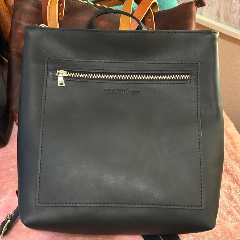 Portland Leather Smooth Black Backpack